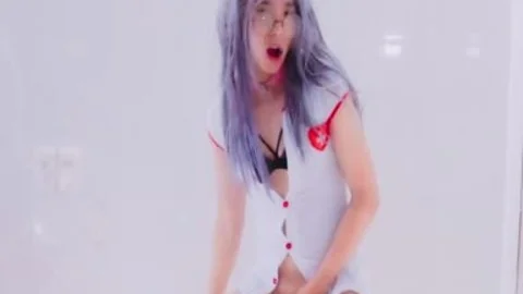 nasty Sissy Nurse Masturbating With Foxtail & butthole