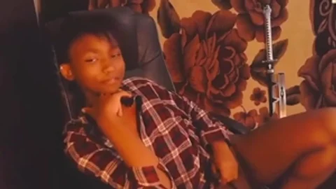 Petite ebon teen Femboy Strokes Her penis On cam